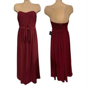 Lulu's NWT Strapless Wine Red Dress Size L